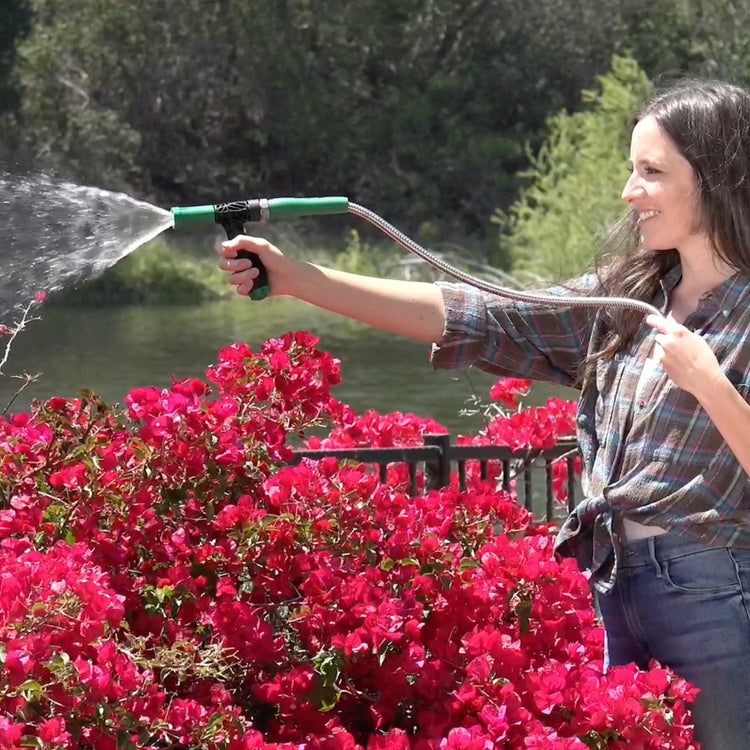 Metal Garden Hose® Lite with 2-in-1 Nozzle - Coral - 75 ft