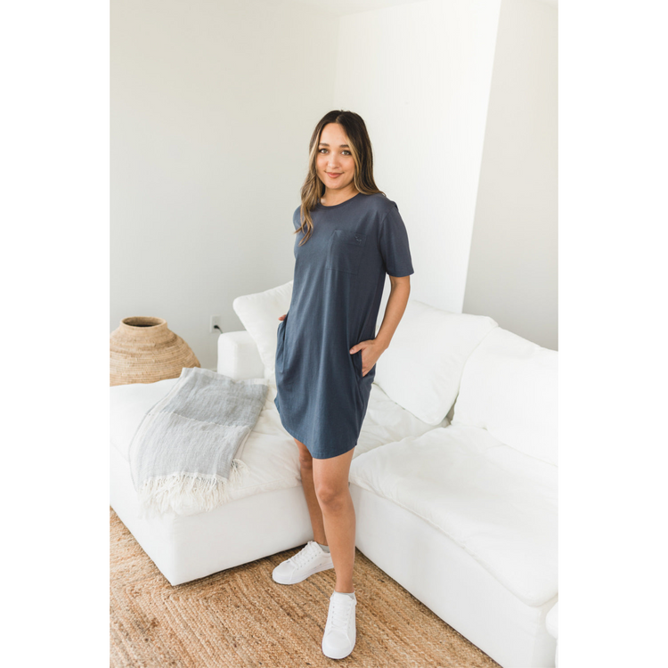 SPECIAL OFFER Kayla Easy T-Shirt Dress | Gray Dawn