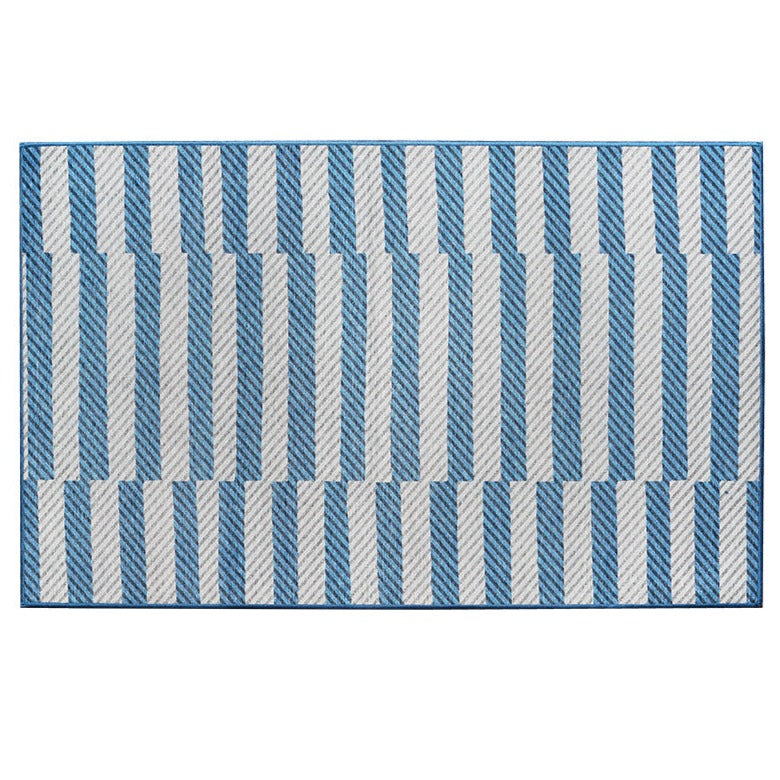 My Magic Carpet Solid Blue 2.5 ft. x 7 ft. Machine Washable Runner Rug