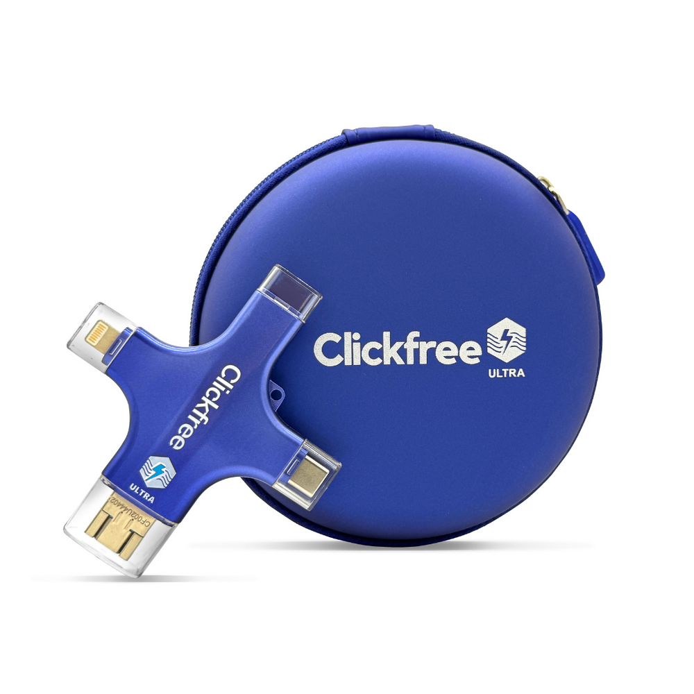 ClickFree Ultra 128GB AI photo backup device deal banner