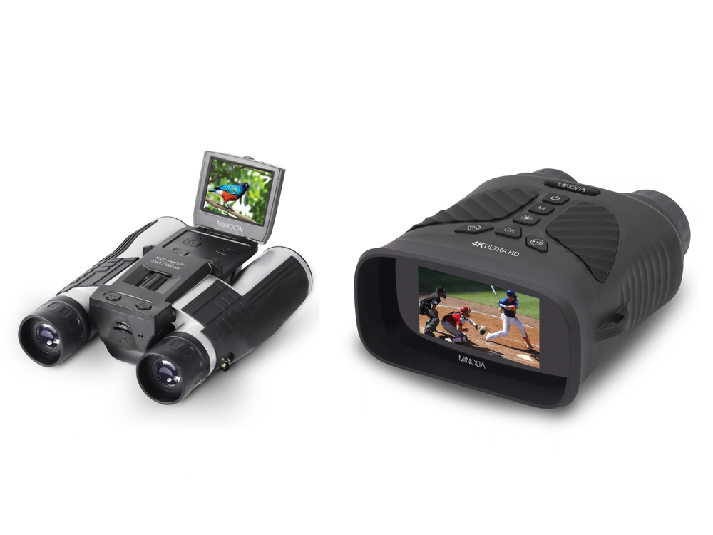 Minolta 4K digital camera binoculars deal banner on CBS Deals