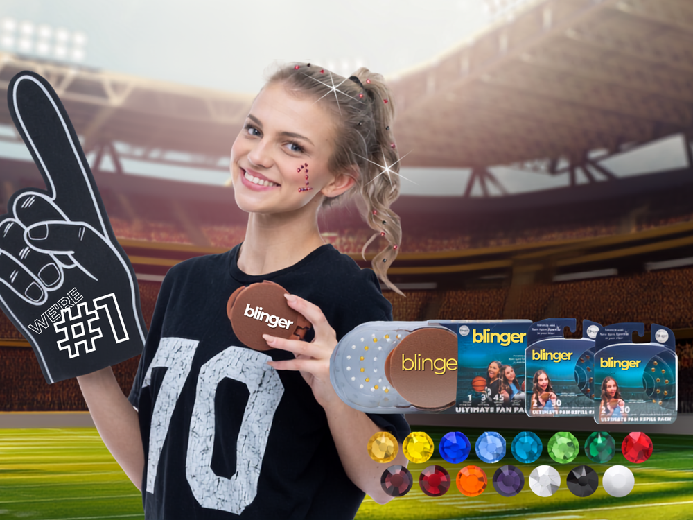 Blinger hair jewelry deal banner featuring football and glass crystals on CBS Deals