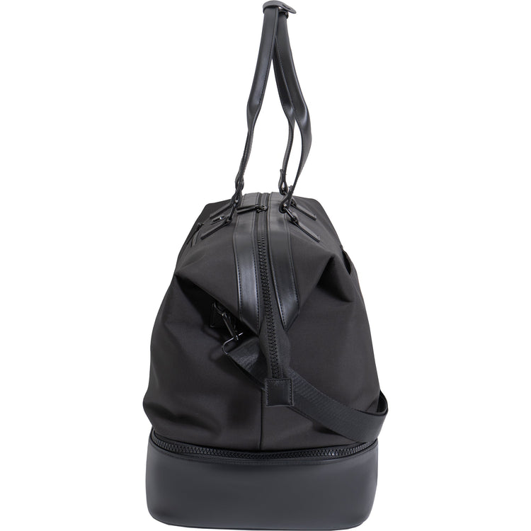 Black drawstring bag on a white background