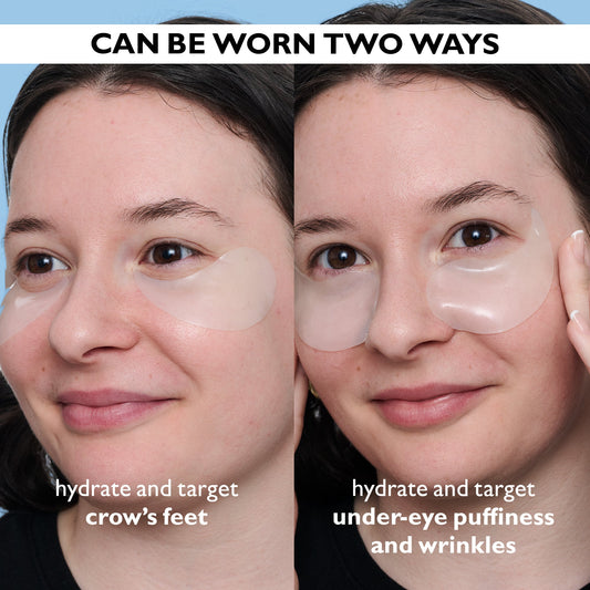 Peter Thomas Roth skincare products including a tube, brush, and eye patches on a white background