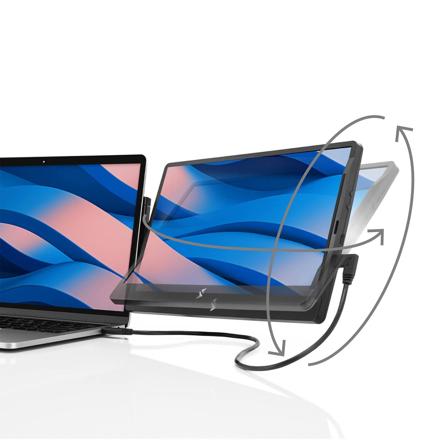 Laptop with a screen protector on a white background