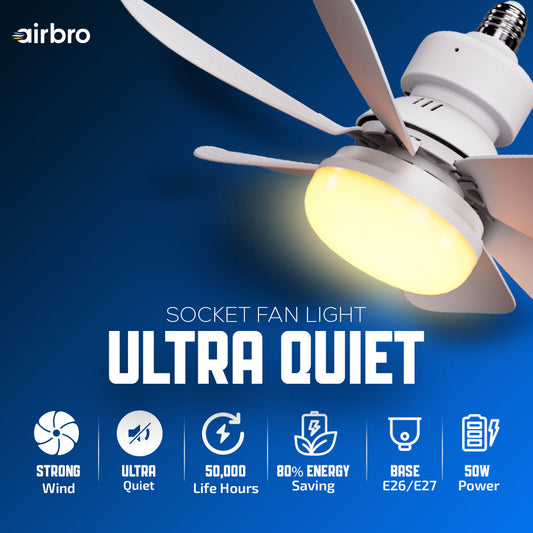 Socket Fan Light w/ Remote - Set of 2