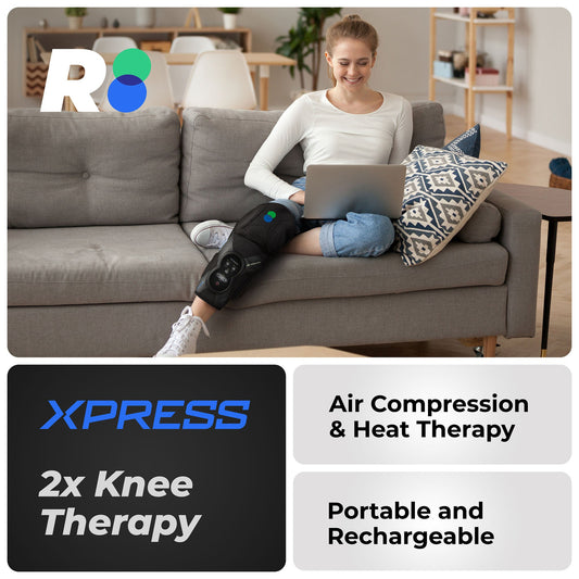 REATHLETE Xpress Knee Massager for Pain Relief | Leg Massager with Heat and Compression | Also Calf Massager or Thigh Massager | Massager for Circulation