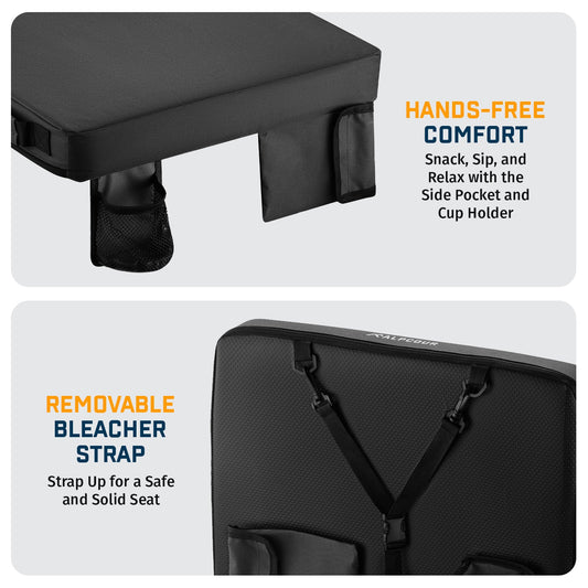 Portable heating pad with battery pack and water bottle on a white background