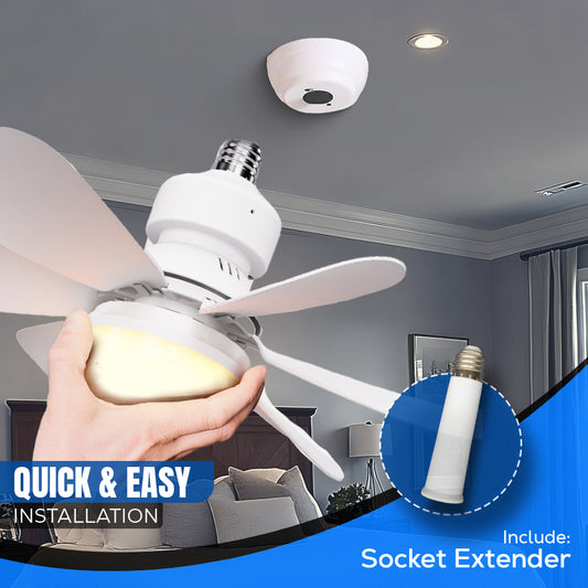 Socket Fan Light w/ Remote - Set of 2