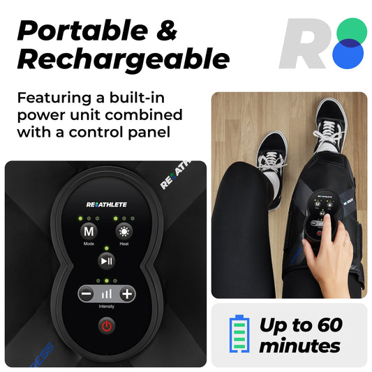 REATHLETE Xpress Knee Massager for Pain Relief | Leg Massager with Heat and Compression | Also Calf Massager or Thigh Massager | Massager for Circulation