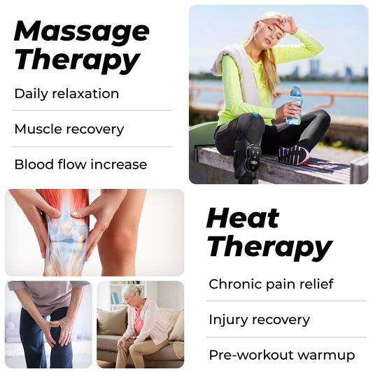 REATHLETE Xpress Knee Massager for Pain Relief | Leg Massager with Heat and Compression | Also Calf Massager or Thigh Massager | Massager for Circulation