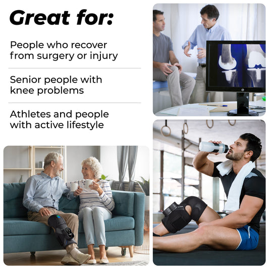 REATHLETE Xpress Knee Massager for Pain Relief | Leg Massager with Heat and Compression | Also Calf Massager or Thigh Massager | Massager for Circulation