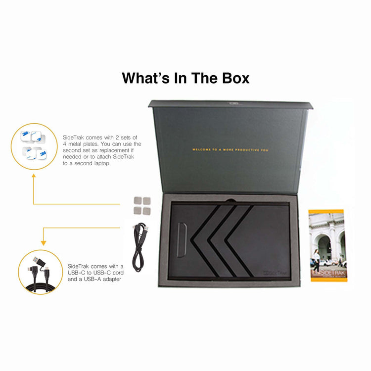 Product packaging with components listed on a white background