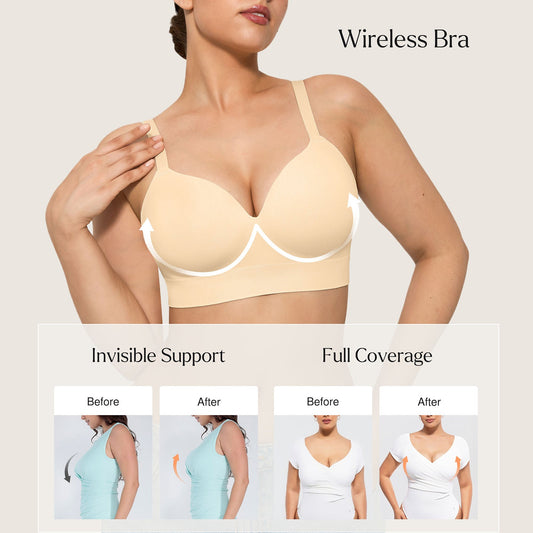 ContourLift™ Wireless Seamless Shaping Push Up Bra - Beige