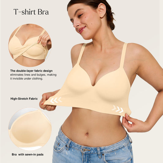 ContourLift™ Wireless Seamless Shaping Push Up Bra - Beige