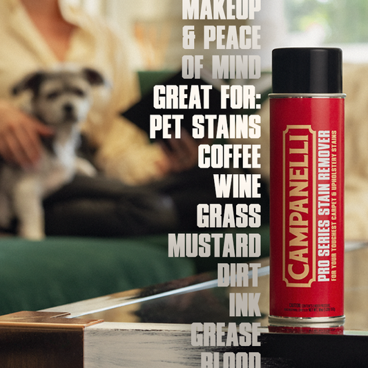 Three cans of Campanelli Pro Series Stain Remover on a white background
