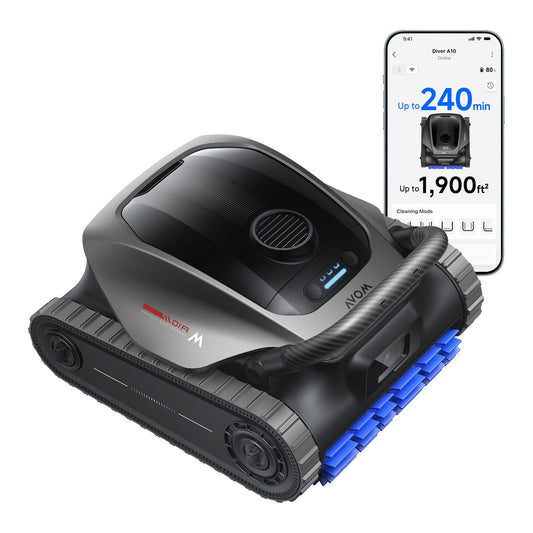 Robotic vacuum cleaner with additional filters included in the box on a white background