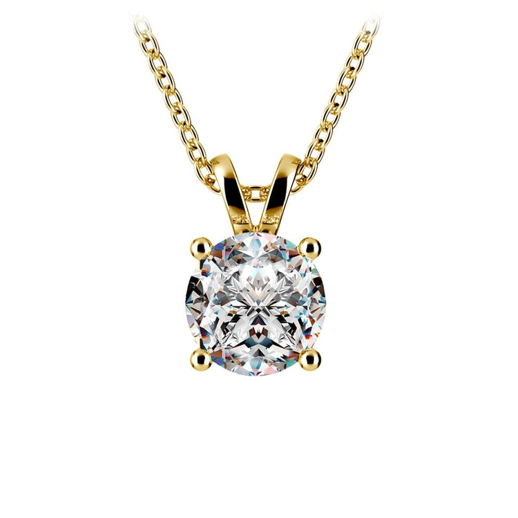 1.00 CTW AGI Certified Lab Grown Diamond Pendant - G/VS Clarity Round Cut in Choice of 14K White or Yellow Gold