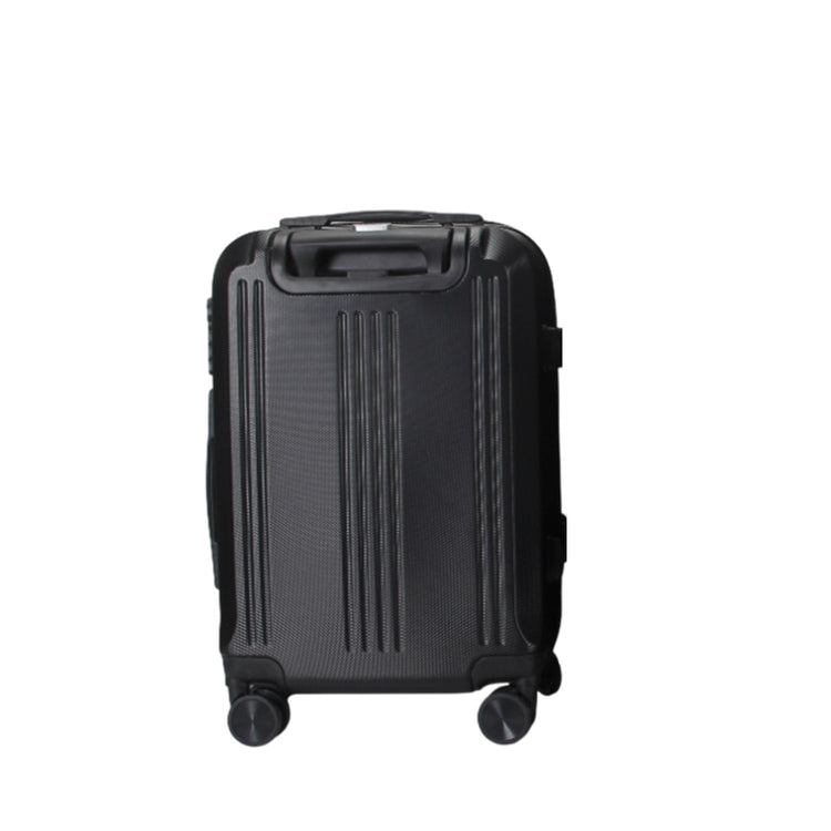 Black suitcase on a white background