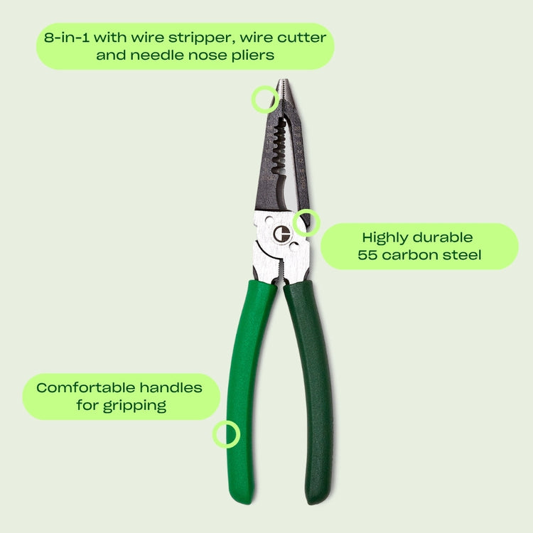 Mechanical Tools Bundle: Tool Tote, Screwdriver, Wire Cutter Pliers, Hex Wrench Set, Utility Knife