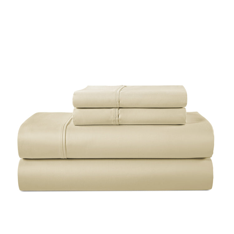 Kathy Ireland 500 Thread Count Tencel Cooling Cotton 4-Piece Sheet Set - Beige