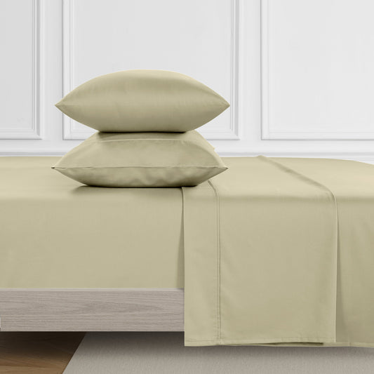 Kathy Ireland 500 Thread Count Tencel Cooling Cotton 4-Piece Sheet Set - Beige