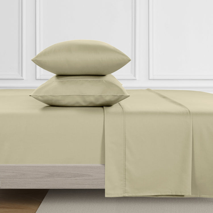 Kathy Ireland 500 Thread Count Tencel Cooling Cotton 4-Piece Sheet Set - Beige