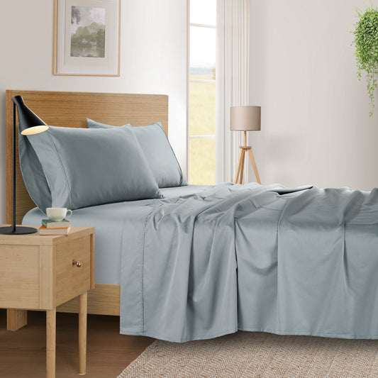 Kathy Ireland 500 Thread Count Tencel Cooling Cotton 4-Piece Sheet Set - Grey