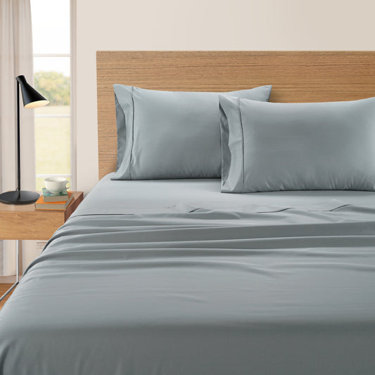 Kathy Ireland 500 Thread Count Tencel Cooling Cotton 4-Piece Sheet Set - Grey