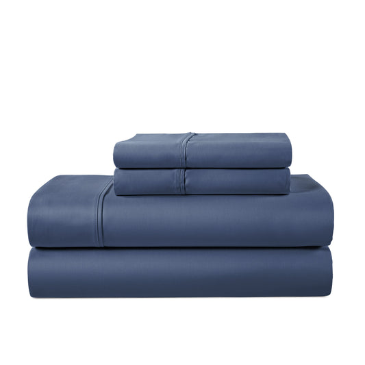 Kathy Ireland 500 Thread Count Tencel Cooling Cotton 4-Piece Sheet Set - Navy