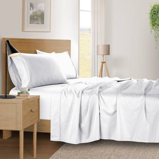 Kathy Ireland 500 Thread Count Tencel Cooling Cotton 4-Piece Sheet Set - White