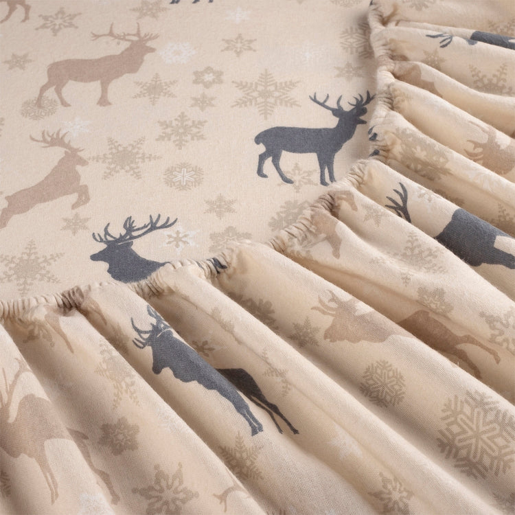 Kathy Ireland 100% Turkish Cotton Flannel Sheet Set - Beige Deer