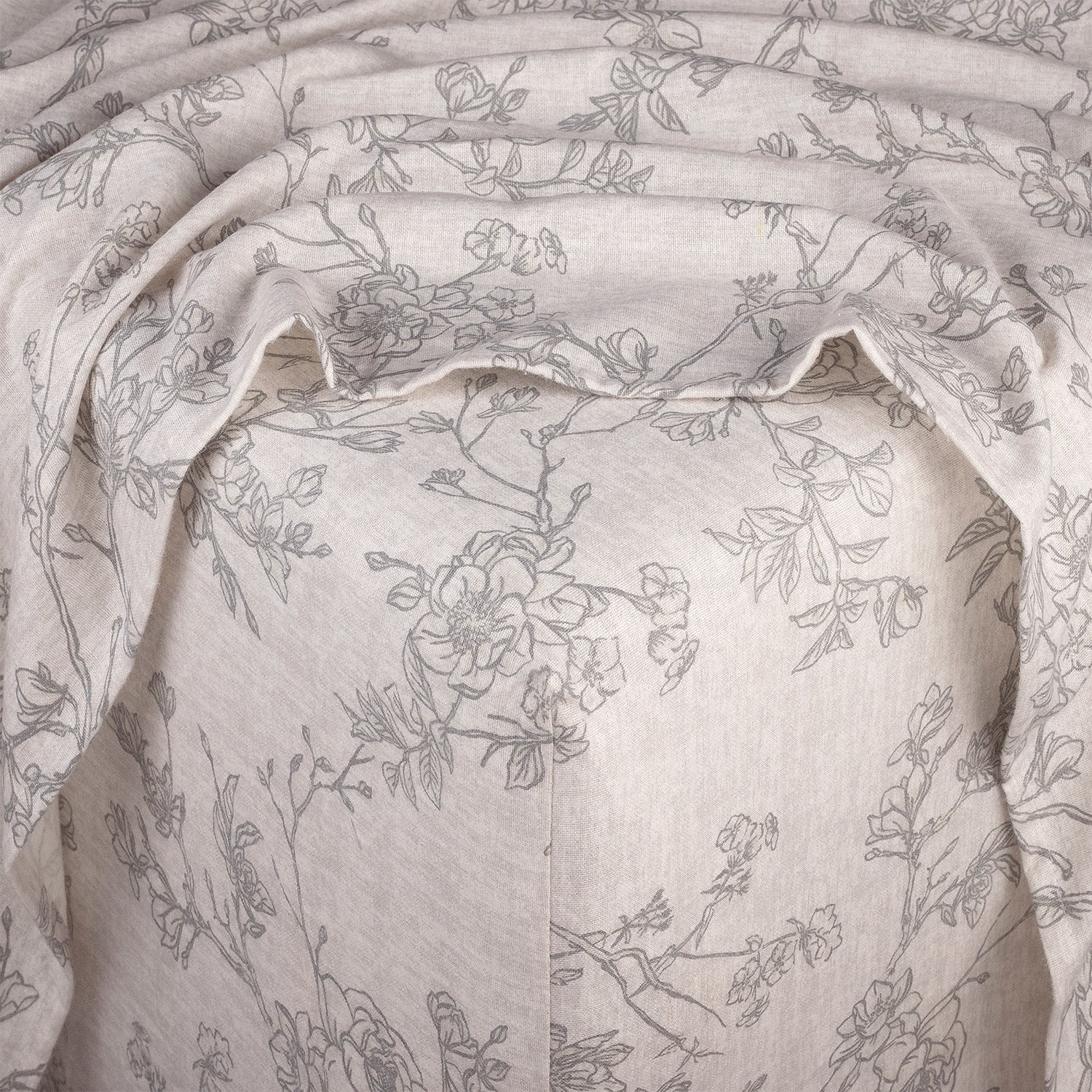 Floral patterned fabric with a soft texture