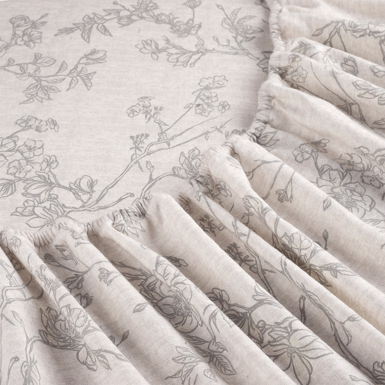 Floral patterned fabric with a neutral color scheme
