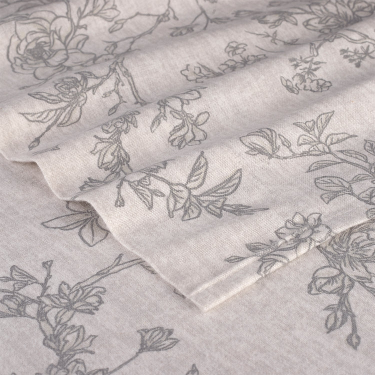 Floral embroidery pattern on fabric