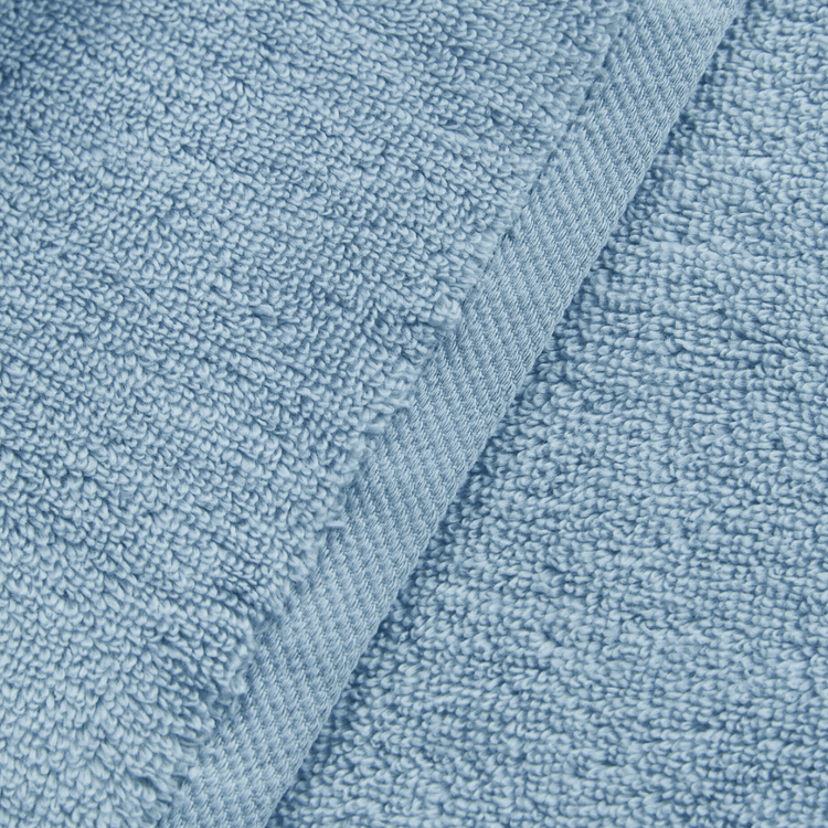 Close-up of blue textured fabric