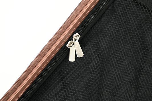 Set of black suitcases with wheels on a white background