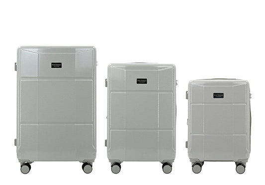 Set of black suitcases with wheels on a white background