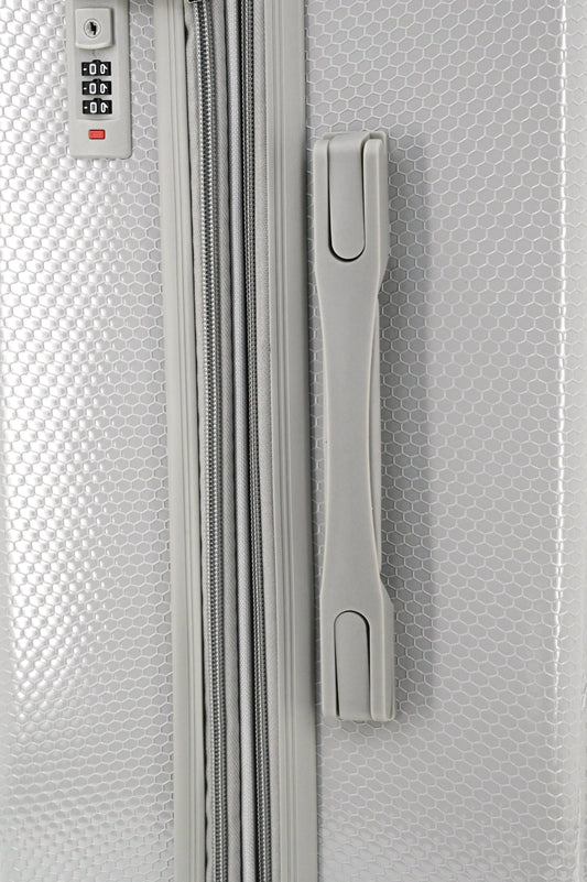 Set of black suitcases with wheels on a white background