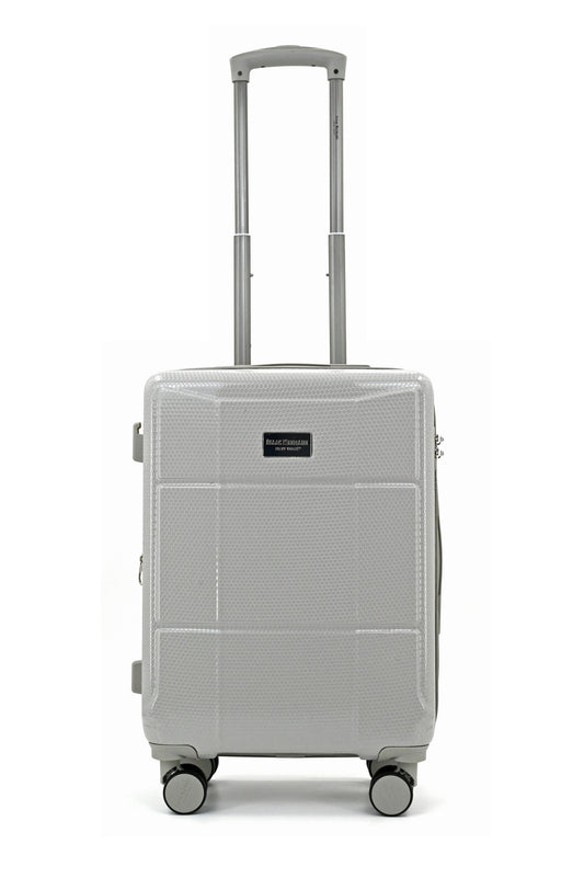 Set of black suitcases with wheels on a white background
