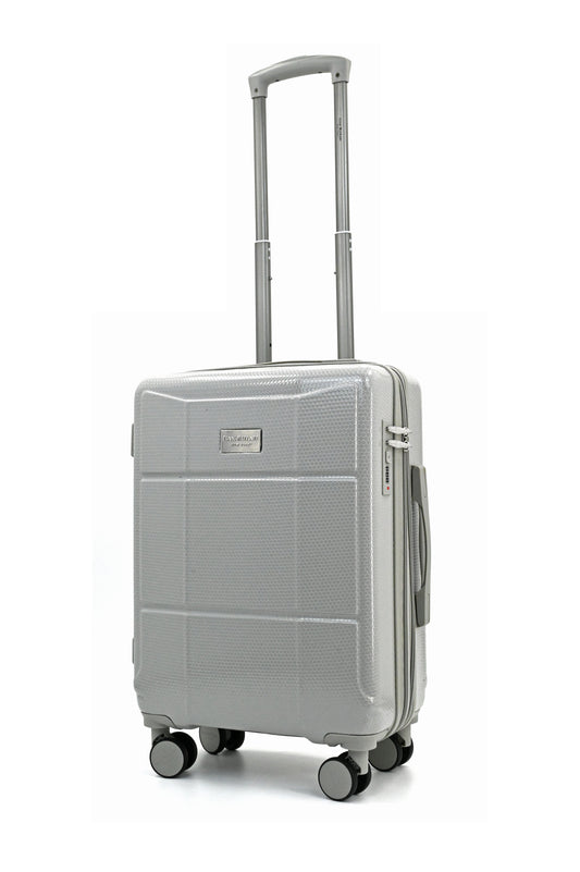 Set of black suitcases with wheels on a white background