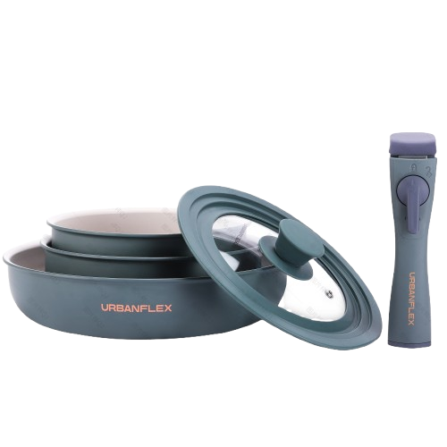 Pink and gray kitchen tool with 'BUILT TO LAST' text and durability icons on a light background