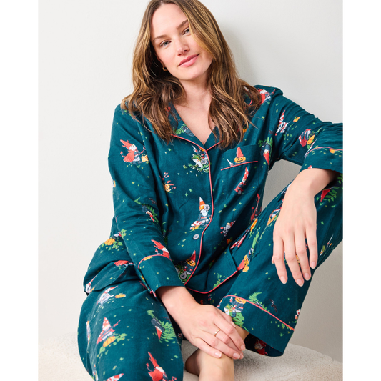 Mischief Night - Lightweight Flannel Long PJ Set - Nightfall Blue