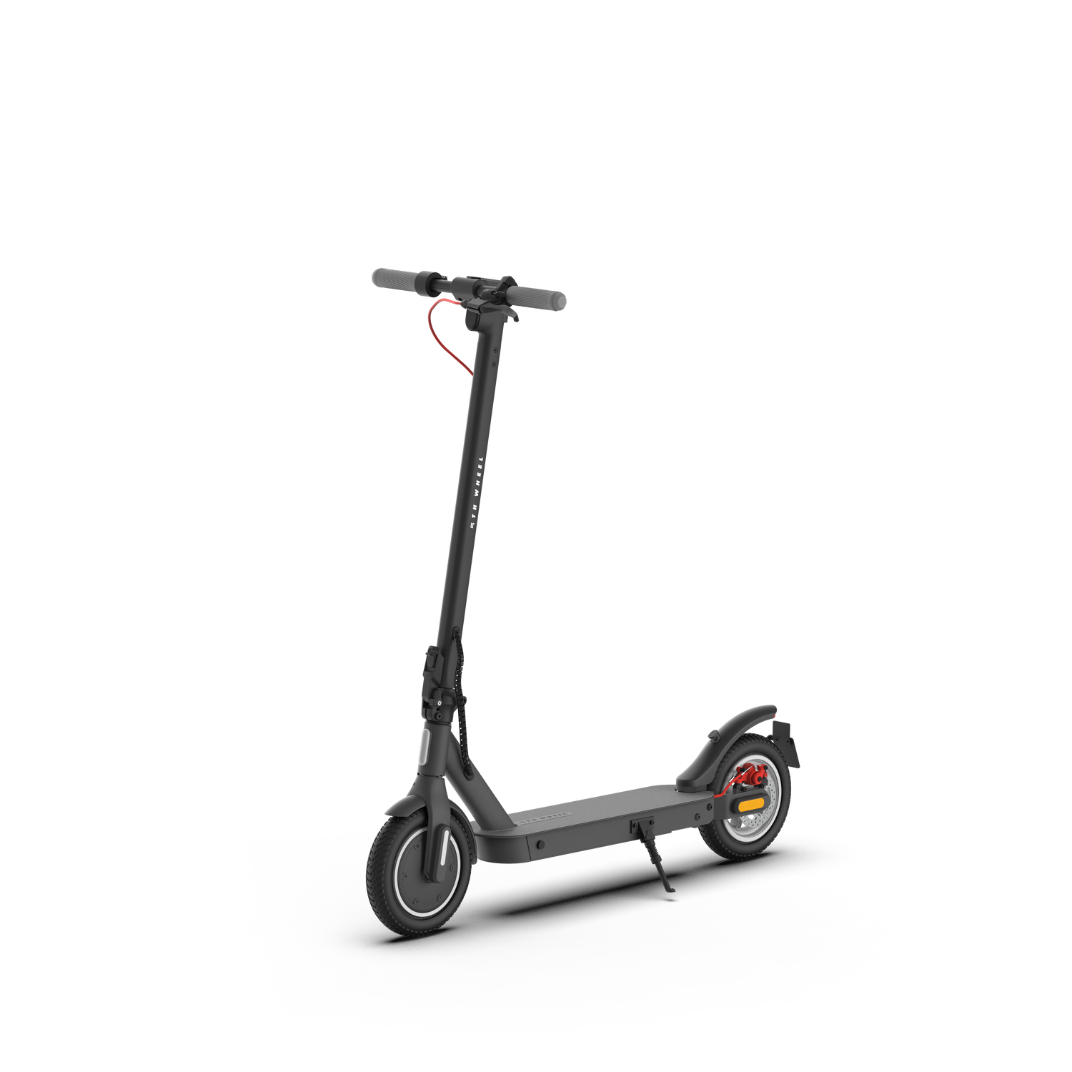 Black electric scooter on a white background