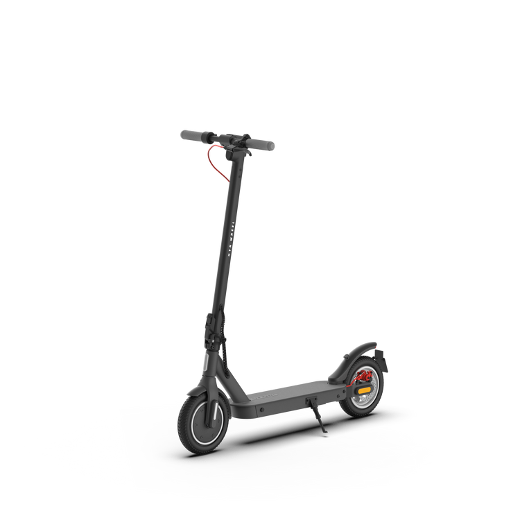 Black electric scooter on a white background