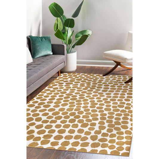 SPECIAL OFFER Puff Dotty Honey Beige Washable Rug