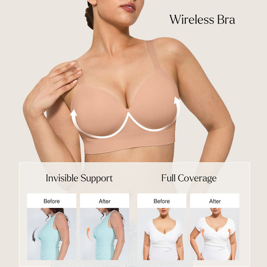 ContourLift™ Wireless Seamless Shaping Push Up Bra - Dark Beige