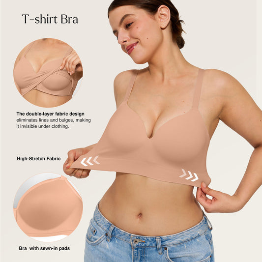 ContourLift™ Wireless Seamless Shaping Push Up Bra - Dark Beige