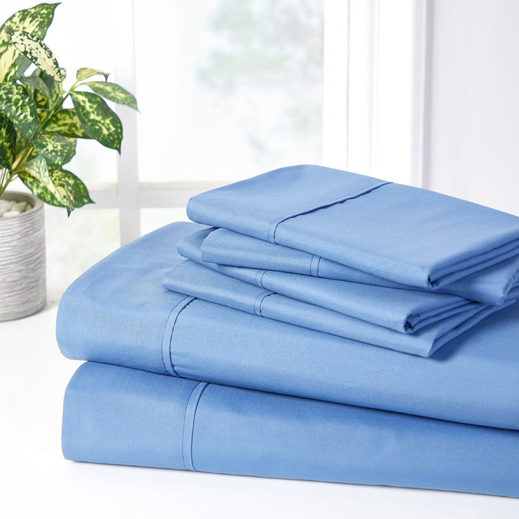 Bamboo 2000 Count Sheet Set with SnugGrip - Ocean Blue