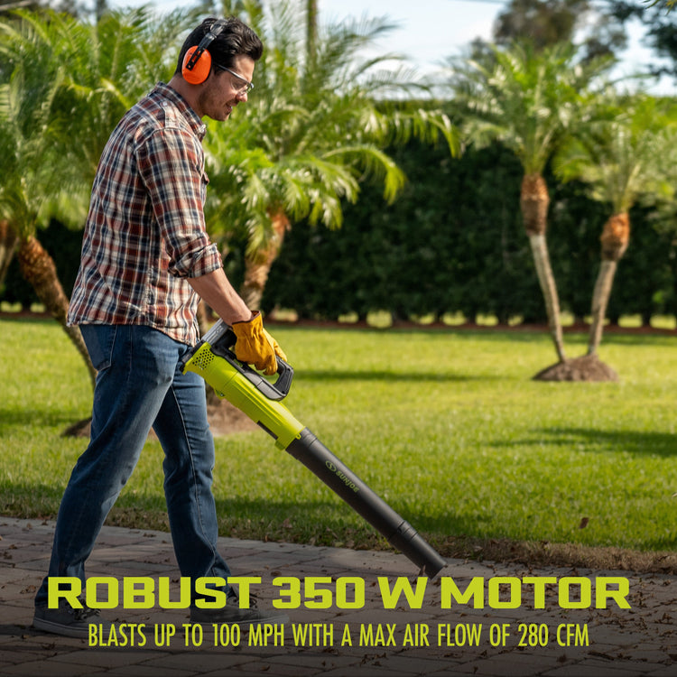 Sun Joe 24-Volt IONMAX Cordless Garden 3-Tools-In-1 Combo Kit | Leaf Blower | Grass Trimmer | Hedge Trimmer | W/ 2 x 2.0-Ah Batteries + Charger